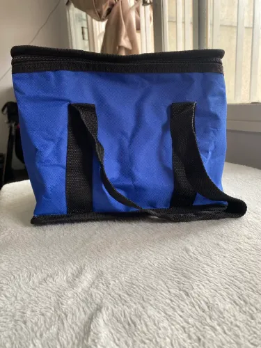 Bolsa Térmica Azul Em Nylon Resistente Com Zíper Duplo 0,20 X 0,20 X 0,22