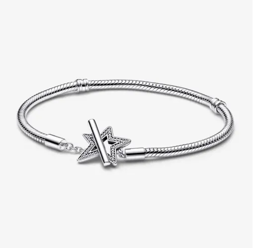Pulseira Pandora (Bracelete Pandora Moments Estrela Assimetrica).