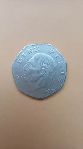 Moeda 10 Pesos Mexicano 1981