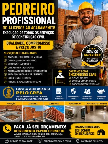 ? PEDREIRO PROFISSIONAL & CONSTRUÇÃO CIVIL ?