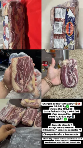 Charque de P.A 36,50kg ATACADO ?caixa 30kg 1.095,00$