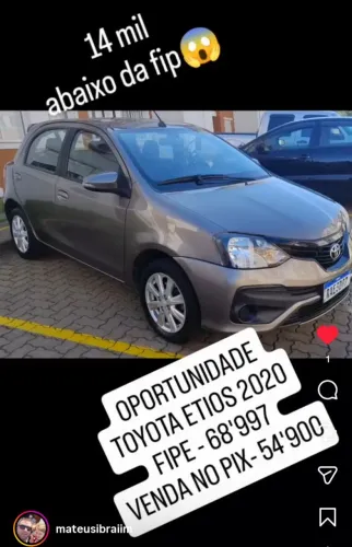 Toyota Etios X Plus 1.5 Flex 16V 5P Aut. 2020