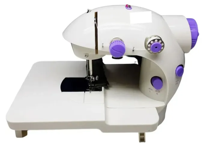 Mini Máquina De Costura Portátil Bivolt Com Mesa Extensora