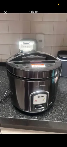 Panela de Arroz Philco 10 xícaras Visor Glass Titanium Inox