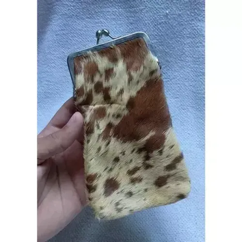 Antiguidade Porta Moedas de Couro 16cm