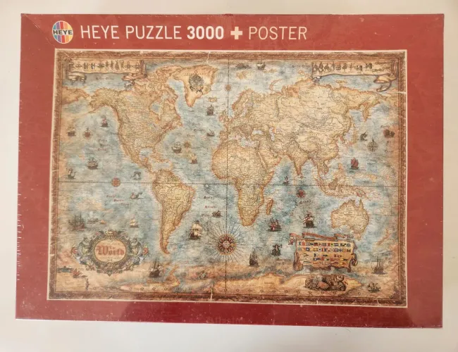 Quebra-cabeça mapa mundi Heye 3000 peças NOVO