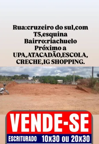 Terreno em Ji-Paraná 20x30 esquina, escriturado T 5