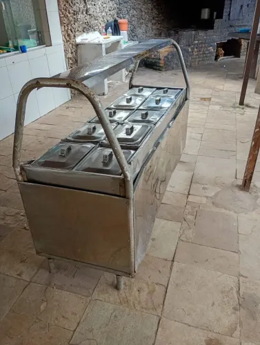 Balcão Térmico Aço Inox/ Estufa para Alimentos 10 Cubas