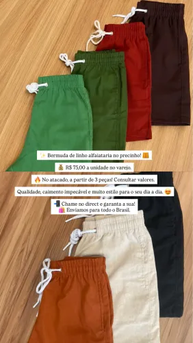 Short linho alfaiataria