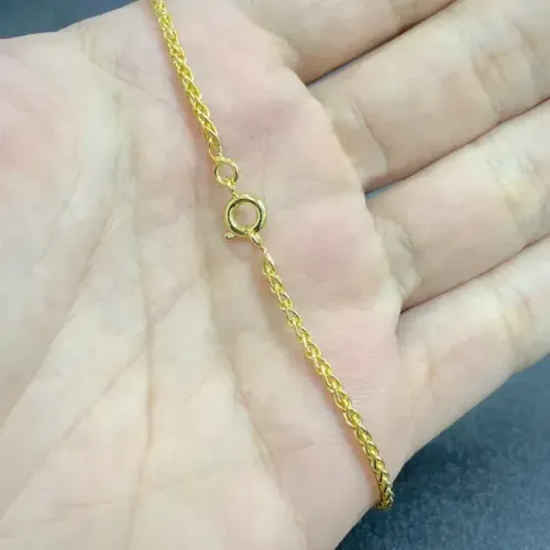 Pulseira Peruana 2mm banhada a ouro 18k (Fecho Tradicional) (TAG 18K)