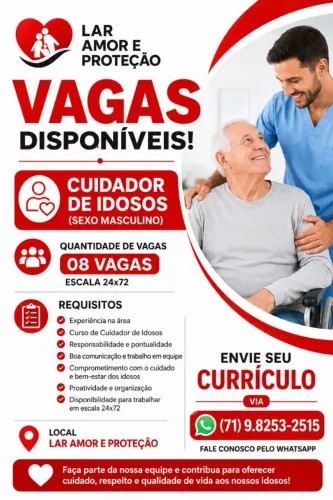 Vaga para Cuidador de Idosos 