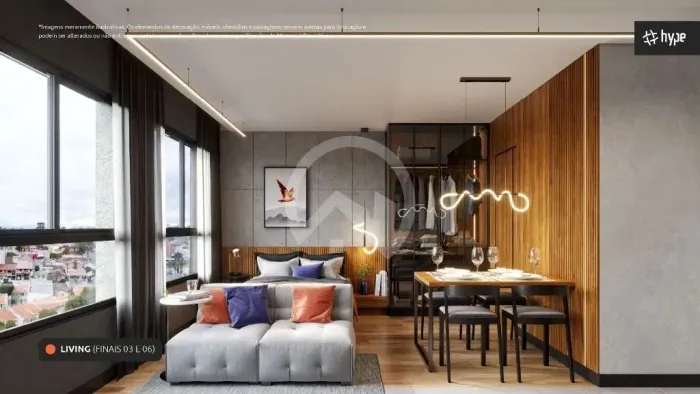 Apartamento studio à venda com sacada no HIGH 2 CITY HABITAT, Curitiba