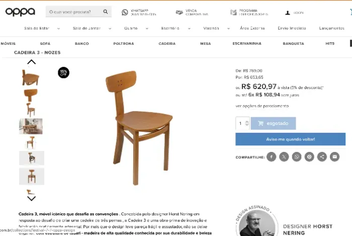 cadeiras design assinado oppa