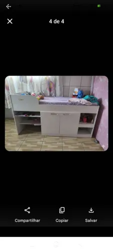 Cama infantil com escrivaninha e colchão 
