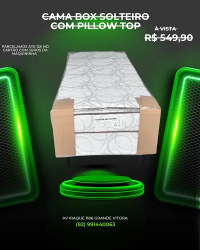 Cama Box solteiro com pillow top