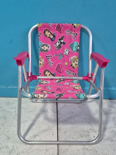 CADEIRA DE PRAIA INFANTIL BARBIE EM ALUMÍNIO (SALVADOS)