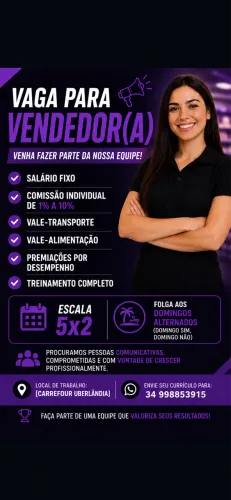 Vaga para Vendedor(a)