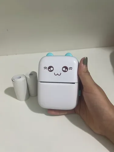 Mini impressora portátil de impressão sem fio de fotos de desenhos animados