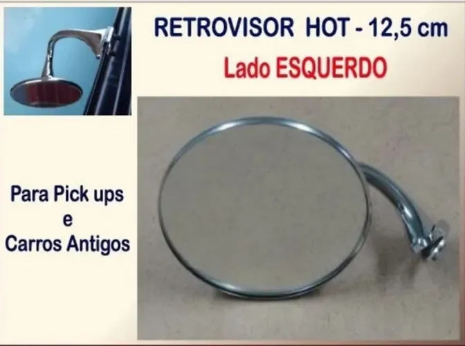 Retrovisor Hot Pick Ups 3100 Carros Antigos 12,5cm Pipe Esquerdo
