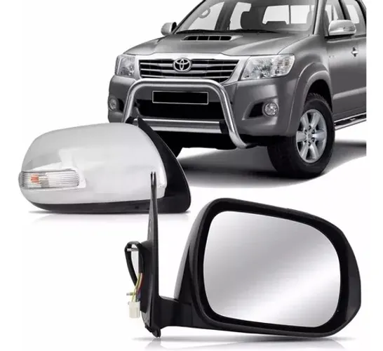 Par Retrovisor Elétrico Cromado C/pisca Hilux 2012 2014 2015