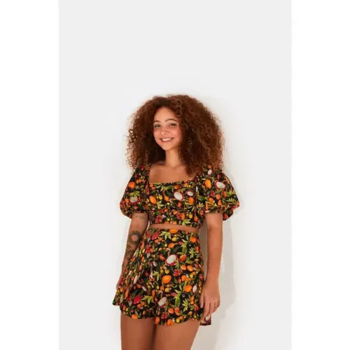 Short transpassado Farm mania de fruta novo