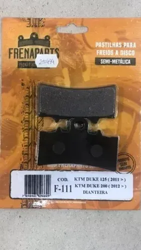 Pastilha Freio Dianteira Ktm Duke 125 11/Ktm Duke 200 12 Frenaparts (Entrega Grátis*)