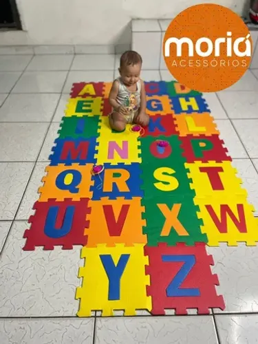 Tapete Tatame Eva Max Infantil Letras 26pc Emborrachado<br>