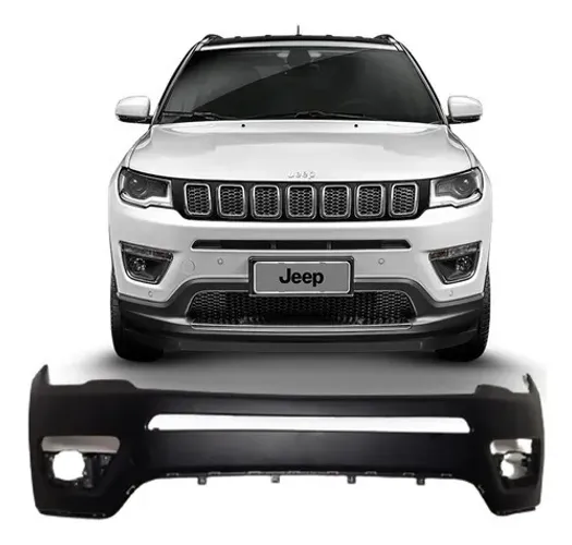 Parachoque Dianteiro Superior Jeep Compass 2017 à 2021 - Furo Farol Auxiliar - Shin Mei