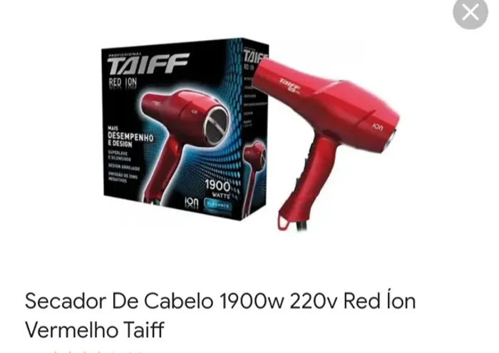 Secador de cabelo Taiff profissional red íon 220v