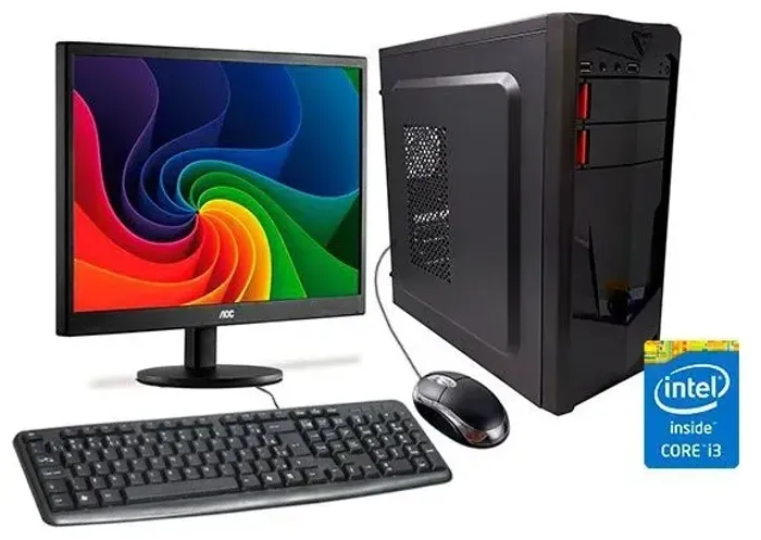 Computador Completo Intel i3 - 8Gb Ram - Monitor 19'' - Novo - Loja Coimbra