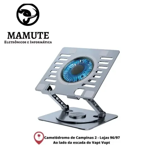 Suporte para Notebook Com Cooler Apoio Base de Aluminio para Laptop Tablet com Ventilador
