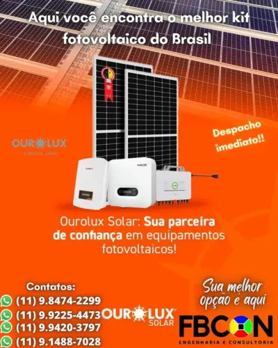Kit Fotovoltaico Ourolux Solar - Despacho Imediato!