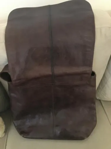 Bolsa em couro natural, cor marrom 