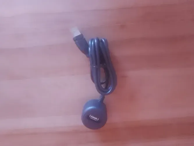 Cabo USB Extensão com Base Redonda PRETO USB A macho x USB A fêmea