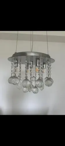 Lustre cristal led redondo espelhado, 1 mês uso