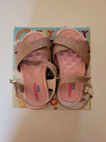 Sandália infantil Molekinha Glitter Rosa NOVO 