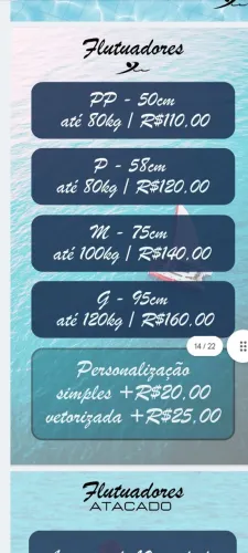 Flutuadores para natação
