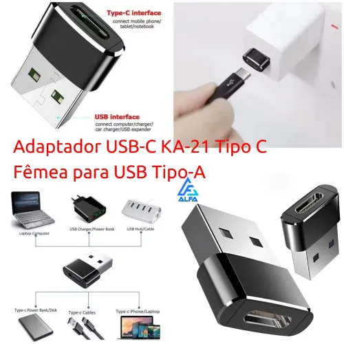 Adaptador USB-C Fêmea para USB Tipo-A - KA-21