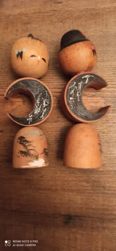 Enfeite importado japones antigo em madeira  altura 12 cm