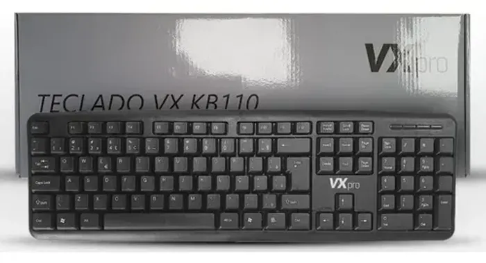 Teclado Vxpro Kb 110 Usb C Fio Padrão Abnt Cor de teclado Preto Idioma Português Brasil