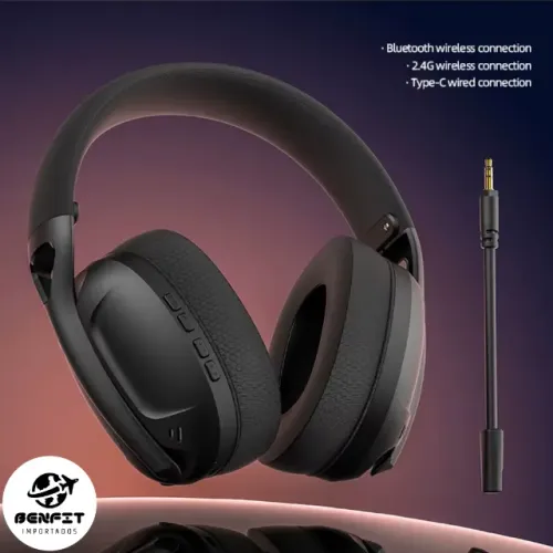 Headset Gamer Smailwolf L80 Ultraleve C/ Tri-mode Preto