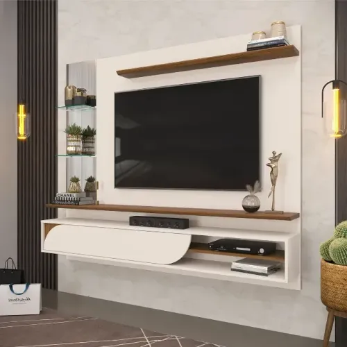 Painel De TV 60 Polegadas Com Espelho Off White
