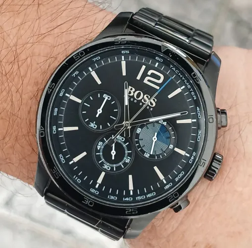 Belíssimo Relógio original HUGO BOSS CHRONOGRAPH BLACK.  Estilo e elegância. Estudo trocas