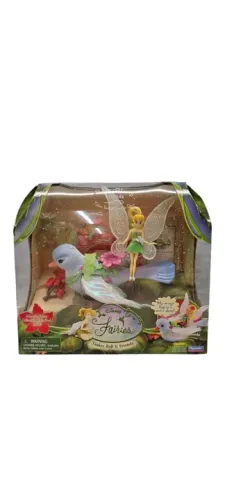 Sininho Tinker Bell com passarinho Brother Bove na caixa - Raro