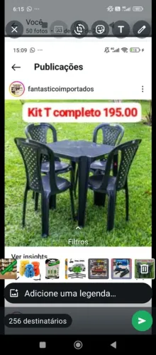 Kit T completo com 4 cadeiras e mesa 195,00