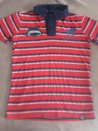 Camisa Polo Listrada Infantil Royal Club