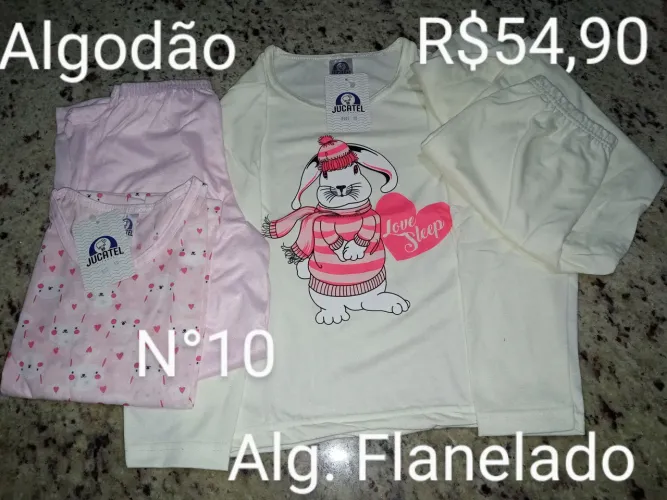 Pijamas de algodão infantil Menina