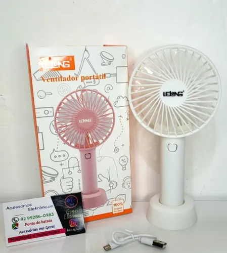 Ventilador Portátil de mão recarregável, maquiagem ventilador(Loja fisica )