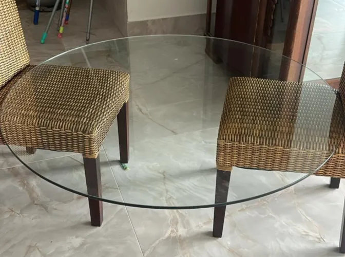 Tampo de mesa vidro redondo 120cm x 10 mm e