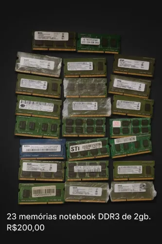 23 memórias para notebook DDR3 de 2gb cada 